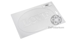 Пластиковая форма (молд) для шоколада топпер LOVE 182х120х7 мм