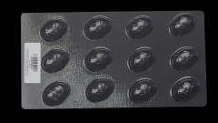 Пластиковая форма (молд) для шоколада Яйцо мини (крашанка) 32х22х10 мм, 12 ячеек
